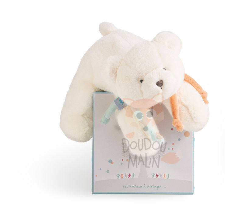  unicef peluche ours blanc bleu orange 